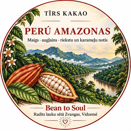 Peru. Kakao masa 100%. Ceremoniālā kvalitāte.